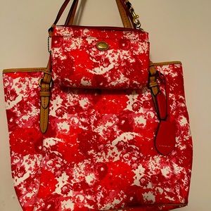 Gently used Coach Shoulder Bag with match wristlet